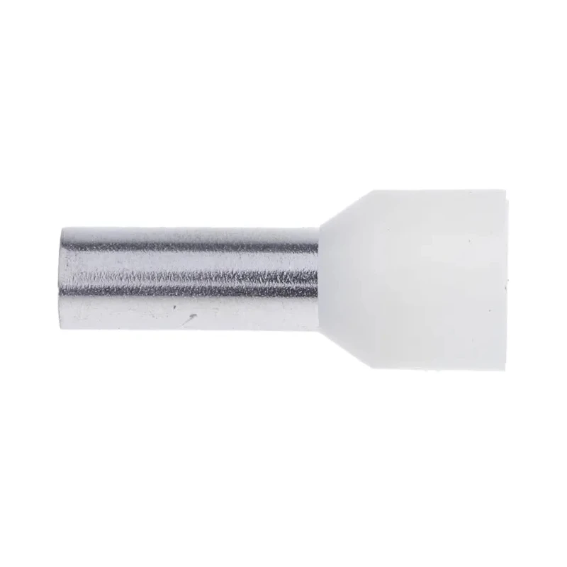 RS PRO Insulated Crimp Bootlace Ferrule, 12 mm Pin Length, 4.9 mm Pin Diameter, Ivory, Nylon, 8 AWG – Model 157-3931