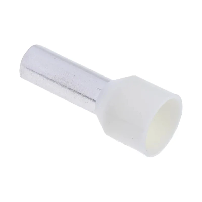 RS PRO Insulated Crimp Bootlace Ferrule, 12 mm Pin Length, 4.9 mm Pin Diameter, Ivory, Nylon, 8 AWG – Model 157-3931