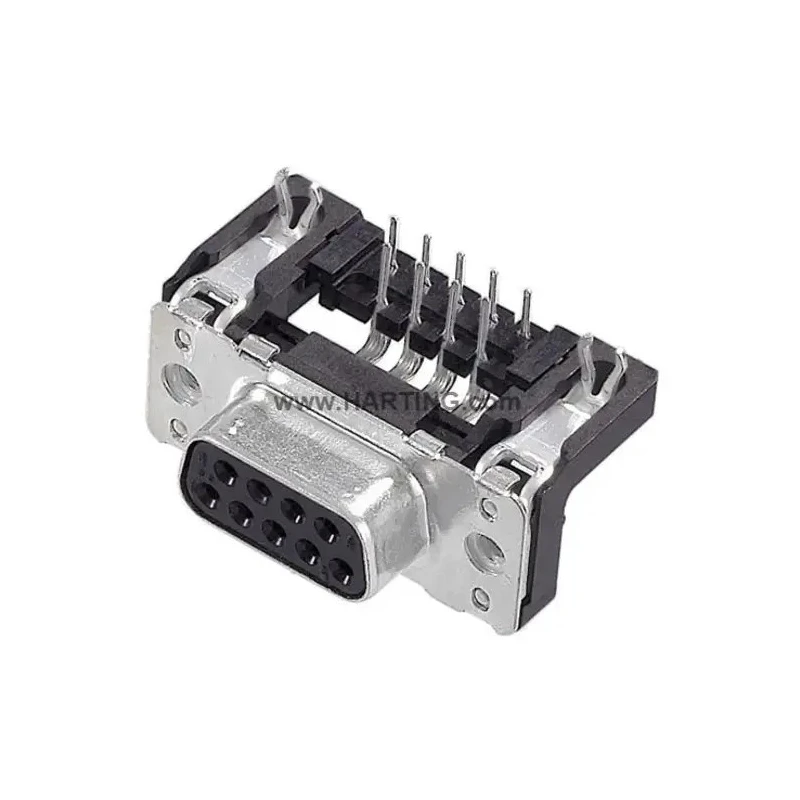 HARTING 37 Way Right Angle D-Sub Connector, 2.76 mm Pitch, Through Hole, Board Lock, Female, 6.5A, 1000V, 09664527611