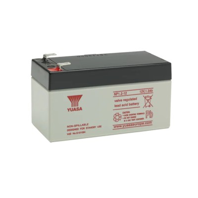 Yuasa Sealed Lead Acid Battery 12V 1.2Ah VRLA AGM Faston F1 48mm x 54.5mm NP1.2-12