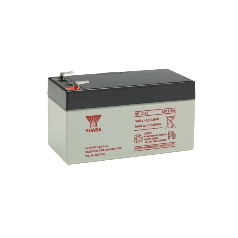 Yuasa Sealed Lead Acid Battery 12V 1.2Ah VRLA AGM Faston F1 48mm x 54.5mm NP1.2-12