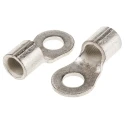TE Connectivity Solistrand Uninsulated Crimp Ring Terminal 4 AWG, M8 Stud, 16.66mm Outer Diameter, Copper, Tin Plated 33470