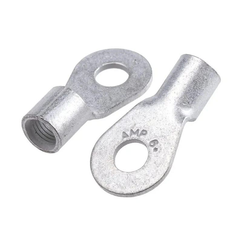 RS PRO Solistrand Uninsulated Crimp Ring Terminal, M6 Stud, 6 AWG, Copper 33465