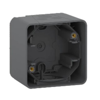 Schneider Electric Surface Mounted Plug Socket Back Box, Grey RAL 7016, 1 Gang, IP55, Mureva Styl, PP & SEBS, MUR37911