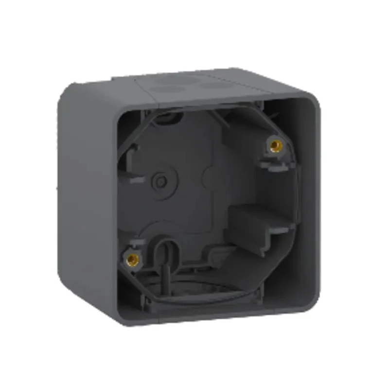 Schneider Electric Surface Mounted Plug Socket Back Box, Grey RAL 7016, 1 Gang, IP55, Mureva Styl, PP & SEBS, MUR37911