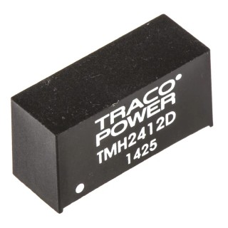 TRACOPOWER DC/DC Converter, Dual 12V Output, 2W, 21.6–26.4V Input, Through Hole, -40°C to 85°C TMH 2412D