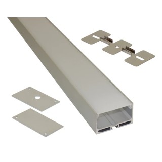 PowerLED LED Strip Extrusion & Diffuser EXT11, 1m, Surface-Mounted Aluminium Profile, 55mm Width