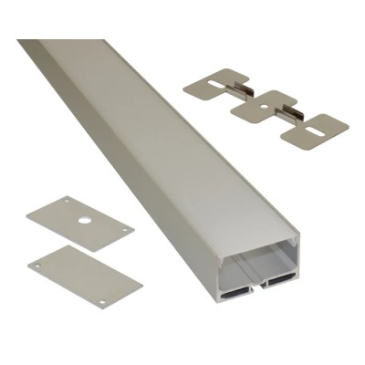 PowerLED LED Strip Extrusion & Diffuser EXT11, 1m, Surface-Mounted Aluminium Profile, 55mm Width
