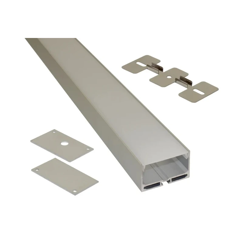 PowerLED LED Strip Extrusion & Diffuser EXT11, 1m, Surface-Mounted Aluminium Profile, 55mm Width