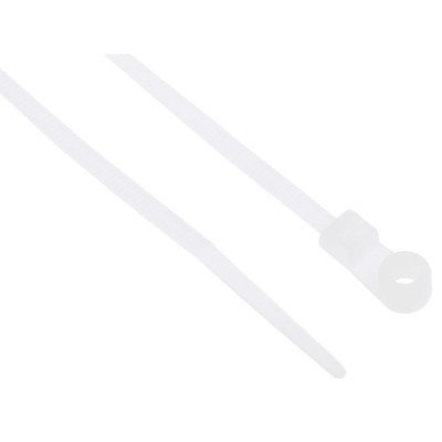RS PRO Cable Tie Screw Mount 113 mm x 2.5 mm Natural Polyamide 66 Flame Retardant UL 94V-2 601-079
