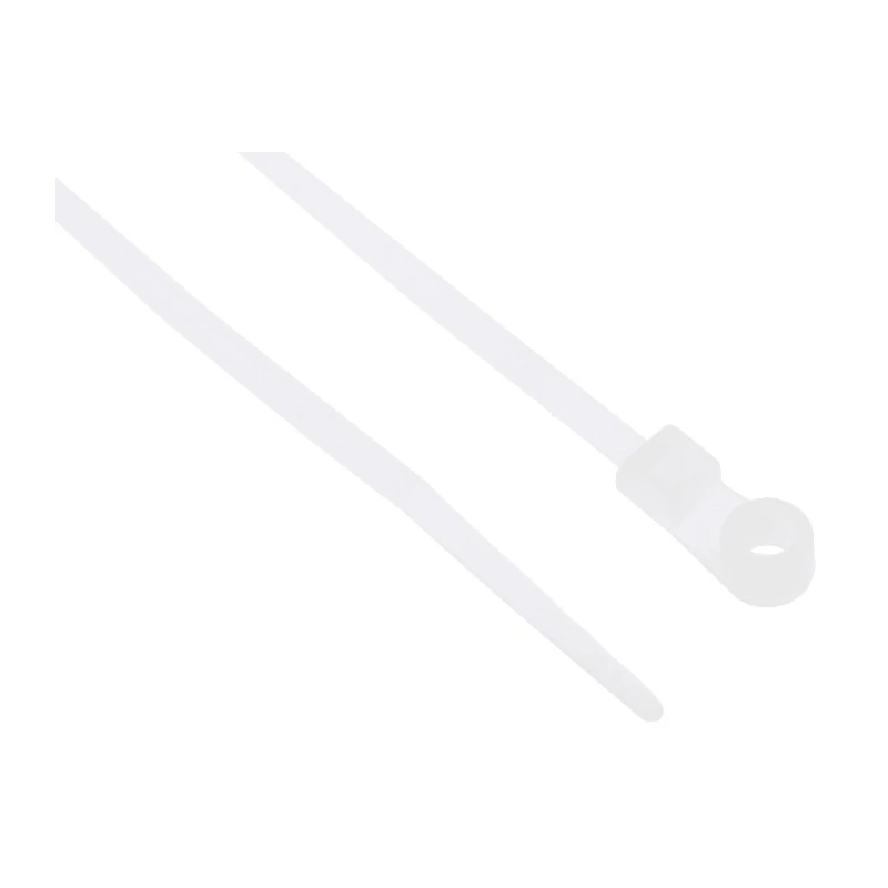 RS PRO Cable Tie Screw Mount 113 mm x 2.5 mm Natural Polyamide 66 Flame Retardant UL 94V-2 601-079