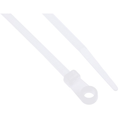 RS PRO Cable Tie Screw Mount Polyamide 66 Natural 221.3 mm x 4.2 mm Flame Retardant 601-091