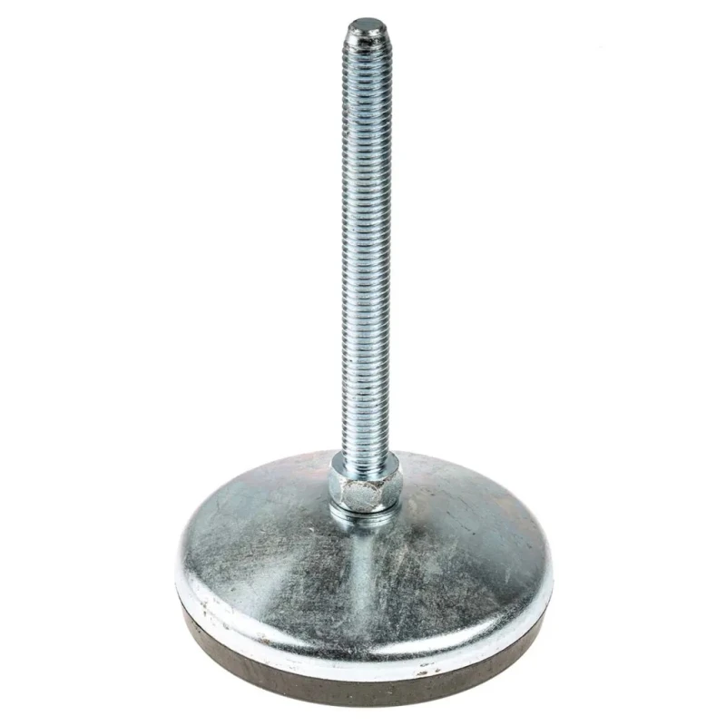 RS PRO Adjustable Foot M10 80 mm Diameter Zinc Plated Steel, 1000 kg Static Load 10° Tilt VF 162-3258