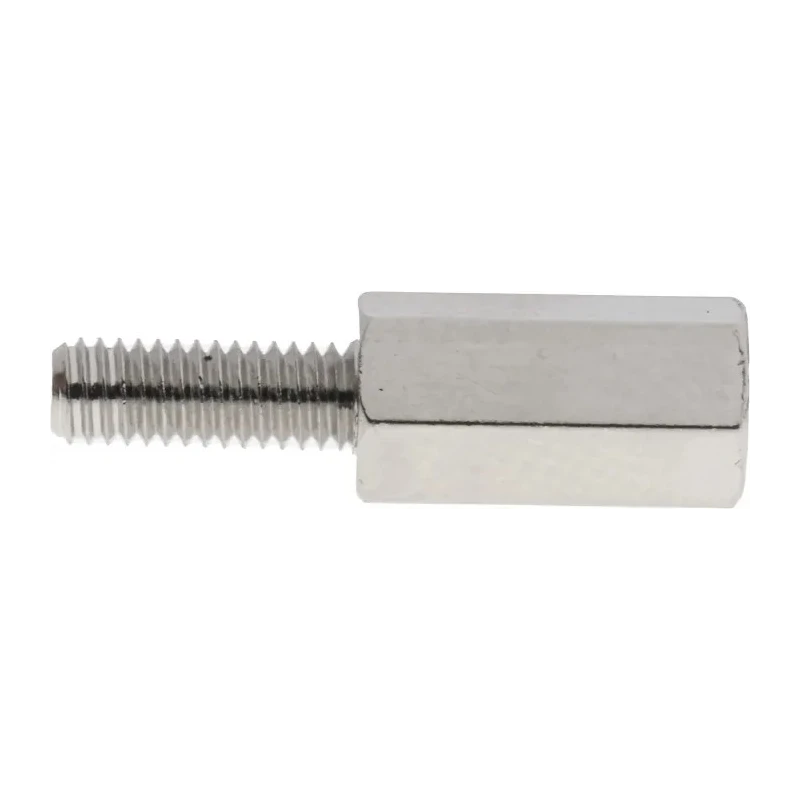 RS PRO M3 Hex Standoff, Male/Female, Brass, 10 mm Body, 8 mm Stud, Nickel Plated, 606-686