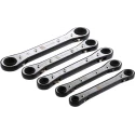 RS PRO 5-Piece Ratchet Spanner Set Chrome Vanadium Steel 7 x 8 mm to 15 x 17 mm 606-945