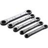 RS PRO 5-Piece Ratchet Spanner Set Chrome Vanadium Steel 7 x 8 mm to 15 x 17 mm 606-945