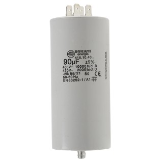 Ducati Energia Film Capacitor Class C, 90μF, 450V AC, Stud Mount, ±5% Tolerance 4.16.10.40.64