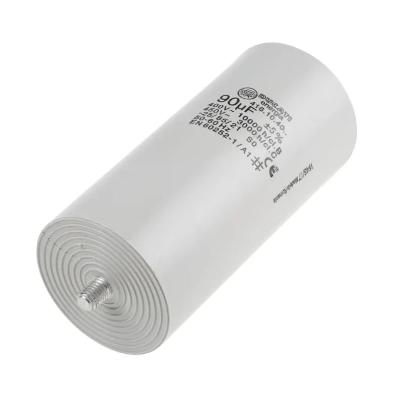 Ducati Energia Film Capacitor Class C, 90μF, 450V AC, Stud Mount, ±5% Tolerance 4.16.10.40.64