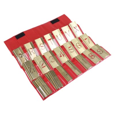 RS PRO Brass Stencil Letters & Numbers Set, 105 Pieces, 25 mm Character Height, Model 609-332