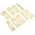 RS PRO Brass Stencil Letters & Numbers Set, 105 Pieces, 25 mm Character Height, Model 609-332