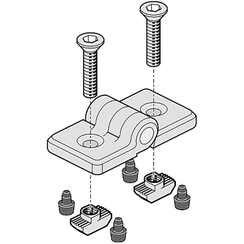 Bosch Rexroth Plastic Hinge Guarding Accessory, 10 mm Groove, 50 mm Strut Profile, Set of 2, 3842554466