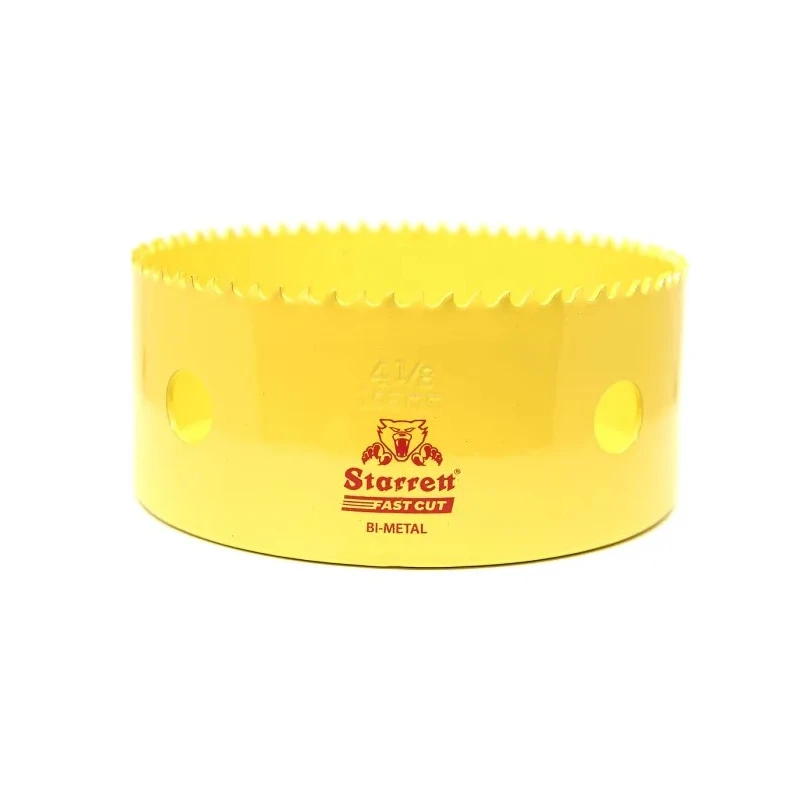 Starrett HSS Bimetal Hole Saw Drill Bit, 105 mm Diameter, 38 mm Cut Depth, Arborless FCH0418-G