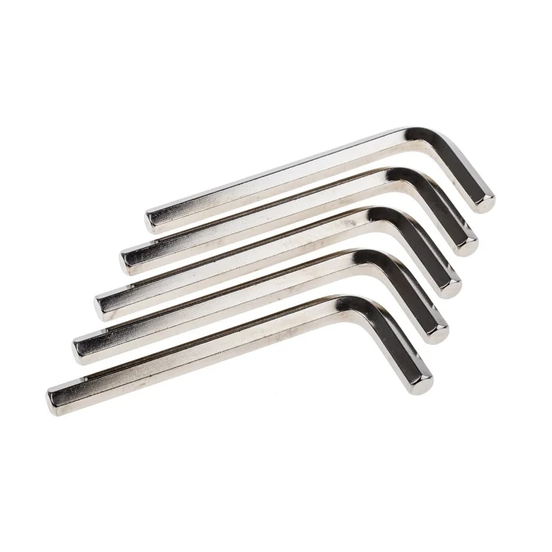 RS PRO L Metric Hex Key 8 mm Nickel Plated Chrome Vanadium Steel Short Arm 100 mm Length 609-512