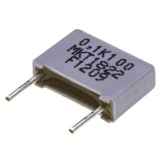 Vishay MKT 1822 Film Capacitor 100 nF, 63V AC, 100V DC, Through Hole MKT1822410015