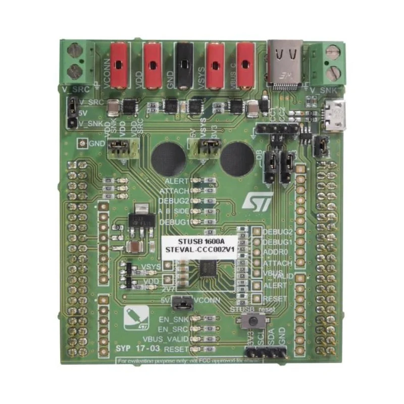STMicroelectronics USB Type-C Controller Evaluation Board Kit, 5V, Dual Role, STEVAL-CCC002V1