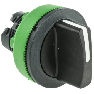 Schneider Electric Harmony XB5 3 Position Selector Switch Head, 30 mm Cutout, Black Handle IP66 IP67 IP69K ZB5FD7