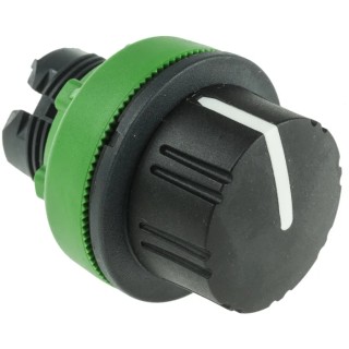 Schneider Electric Harmony XB5 Series 3 Position Selector Switch Head, Spring Return, 30 mm Cutout, Black Handle ZB5FD89