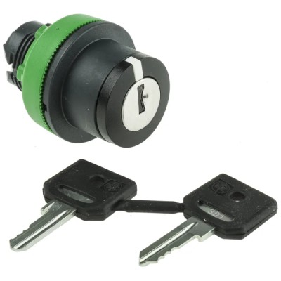 Schneider Electric Harmony XB5 3-position Key Switch Head, Latching, IP67/IP69K/IP66, 30mm Cutout, Model ZB5FG09