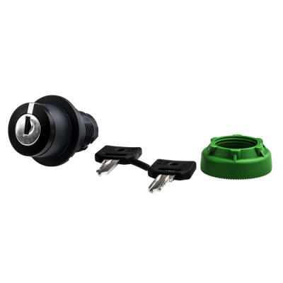 Schneider Electric Harmony Flush Mounted 2-position Key Switch Head, Latching Operation, 30 mm Cutout ZB5FG2D