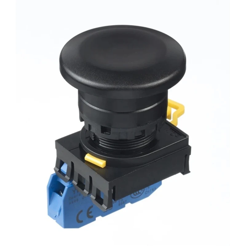 Idec YW Series Illuminated Push Button Switch, Panel Mount, 22 mm Cutout, Black, SPST, IP65 YW1B-M4E10B