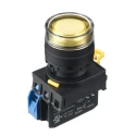 Idec YW Series Illuminated Push Button Switch Panel Mount 22 mm Yellow SPST IP65 YW1L-AF2E10Q4Y