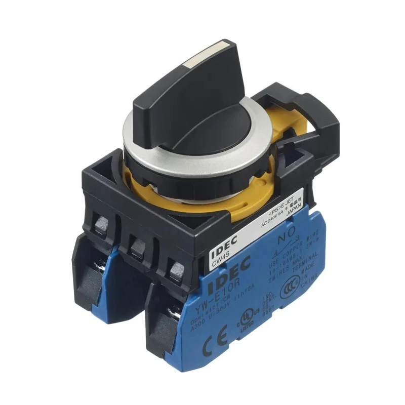 Idec Lever Selector Switch DPST 22 mm Cutout, 3 Positions, IP67 CW Series CW4S-3LE20
