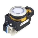 Idec CW4L-M1E10QM4PW Illuminated Push Button Switch, Momentary, 22 mm Panel Cutout, SPST, White LED, IP65