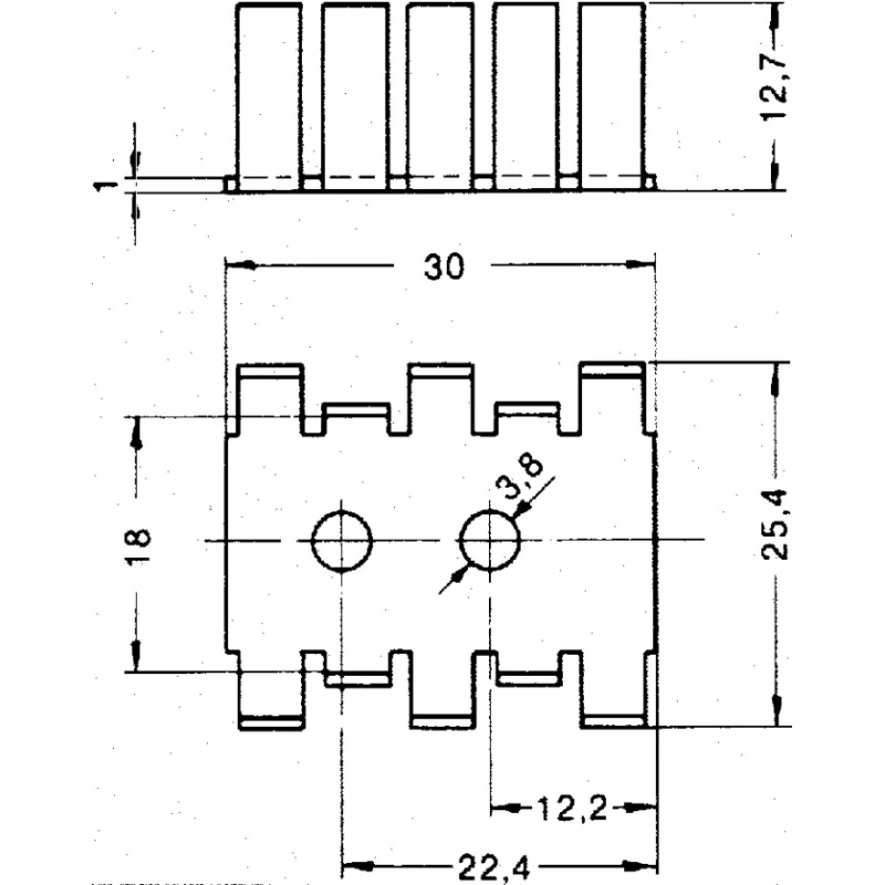 Fischer Elektronik Heatsink 15K/W, 12.7 mm Height, 30 mm Length, 25.4 mm Width, Aluminium, Solder Fastening KL-167/SW