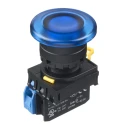 Idec YW Series Illuminated Push Button Switch, Panel Mount, 22 mm Cutout, Blue, SPST, IP65, YW1L-A4E10QM3S
