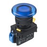 Idec YW Series Illuminated Push Button Switch, Panel Mount, 22 mm Cutout, Blue, SPST, IP65, YW1L-A4E10QM3S