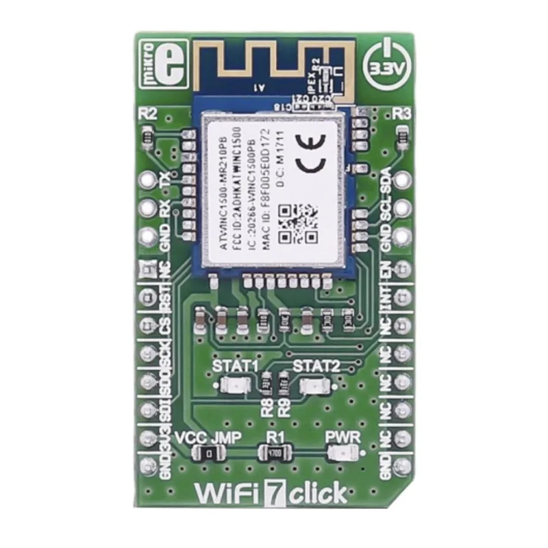 MikroElektronika WiFi 7 Click WiFi Development Kit, 2.4 GHz, SPI Interface, MIKROE-2046