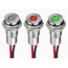 RS PRO Red Flush Panel Mount Indicator 21.6V DC  -  26.4V DC Lead Wire Termination IP67 Silver Bezel 171-3792