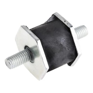 RS PRO Hexagonal M8 Anti-Vibration Mount, 30 kg Compression, 32 mm OD, 27 mm Height, Mild Steel Rubber 171-2656