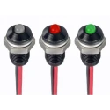 RS PRO Red Panel Mount Indicator, 1.8V DC & 3.3V DC, 20mA, Lead Wire Termination, IP67, Prominent Bezel 171-3799