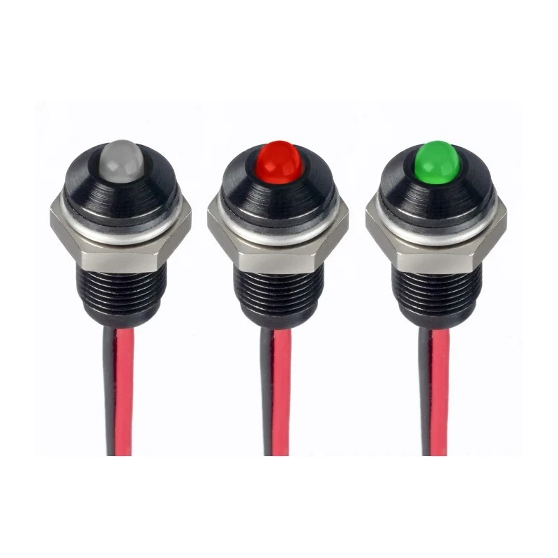 RS PRO Red Panel Mount Indicator, 1.8V DC & 3.3V DC, 20mA, Lead Wire Termination, IP67, Prominent Bezel 171-3799
