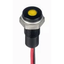 RS PRO Yellow Panel Mount Indicator, 21.6–26.4V DC, 20mA, Lead Wire, IP67, Flush Bezel 171-3831