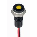 RS PRO Yellow Panel Mount Indicator 10.8–13.2V DC 20mA IP67 Flush Lead Wire 171-3824