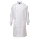 Portwest White Reusable Men's Lab Coat S, Stud Closure, Flame/Chemical/Water Resistant 171-6838