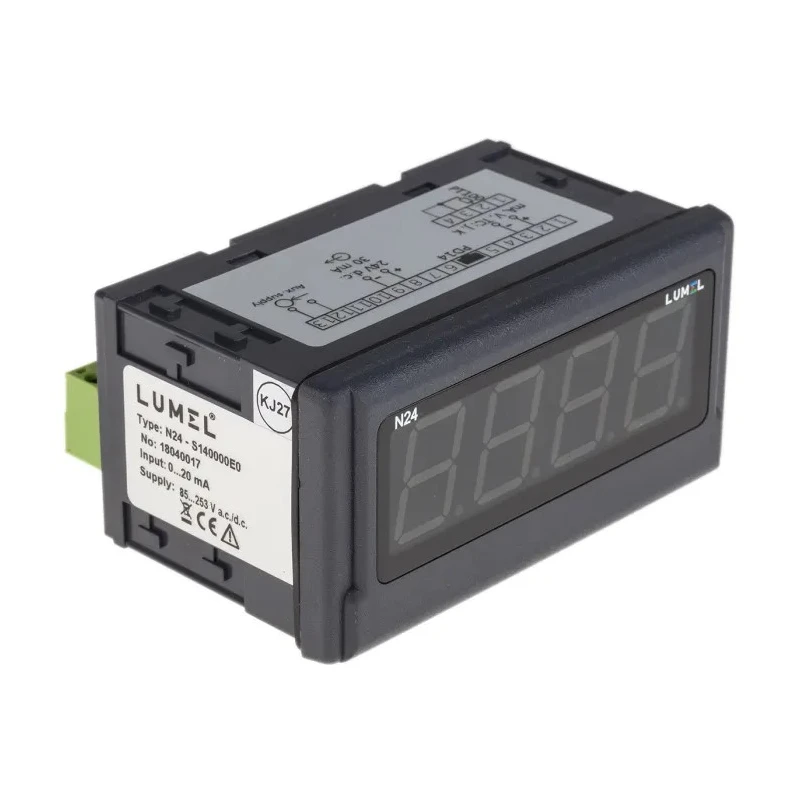 Lumel N24-S140000E0 LED Digital Panel Multifunction Meter, 0–20 mA, 92 x 45 mm, 4-Digit Display