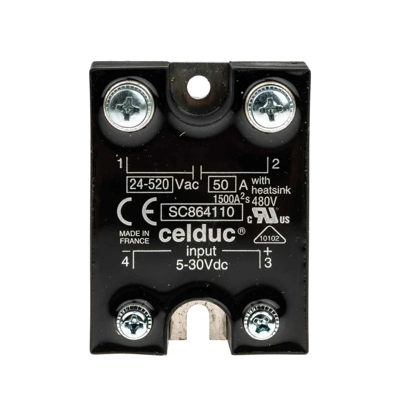 Celduc SC8 Series Solid State Relay 50A, Panel Mount, 520Vrms Load, 30V DC Control SC864110